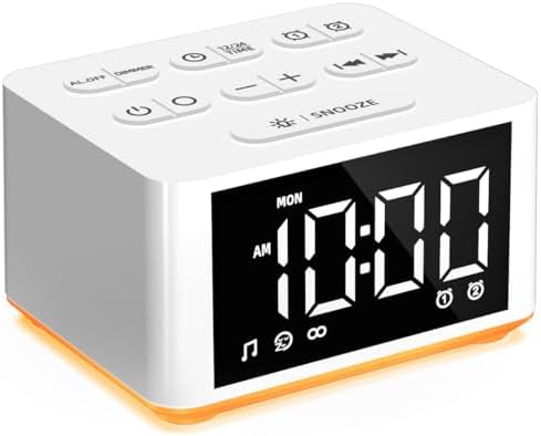 3-in-1 Sound Machine White Noise Machine Dual Alarms 12 Color Night Lights 30 Soothing Sounds 15 Wake Up Sounds 32 Volume for Baby Adults Kids Sleep Timer Memory Function Backup Battery Alarm Clock by DailyBody