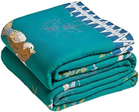 MSGKV Boho Throw Blanket 60"x80" Aviary Botanical Cotton Throw Blanket by MSGKVHomeTextiles