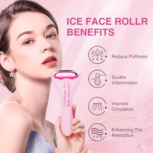 Facial Ice Roller for Skin Care - Aluminum Face Roller to De-Puff, Soothe & Tighten Pores - Cold Therapy Massage Tool for Radiant Glow - Image 3