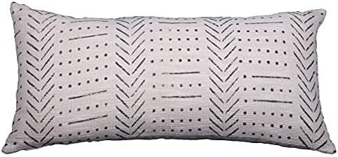 Trade Star 12x24 Decorative Mudcloth Throw Lumbar Pillow Cover Handloomed Cushion Case for Home Decor Beautiful Modern Farmhouse Sofa Decor Pillow Case Indian (Ivory Snow) by TradeStar