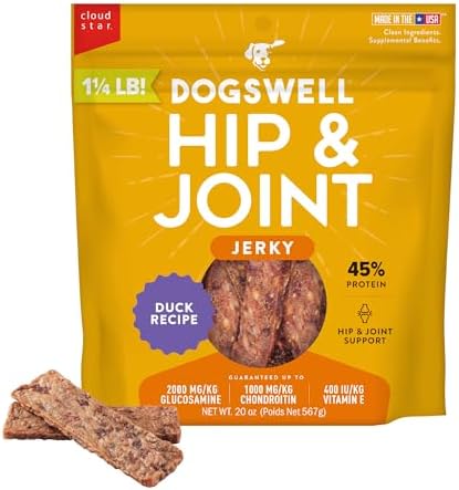 DOGSWELL Hip & Joint Jerky Dog Treats, Duck, 20 oz. by Dogswell