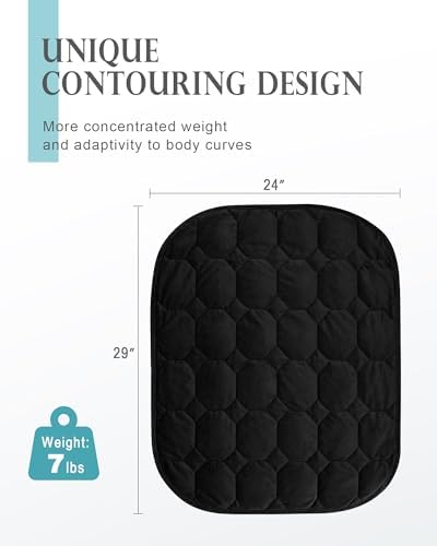 Cottonblue Small Weighted Lap Blanket 7lbs for Adults Teens 24"x29", Black - Image 3