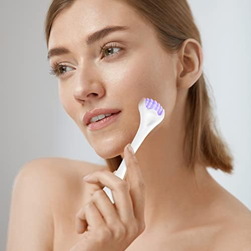 Tondiamo 2 Pcs Muscle Roller Portable Small Silicone Massager Roller Deep Tissue Muscle Massage Stick Cellulite Remover Scar Tissue Massager for Relief Face Neck Arm Back Leg(Purple,Silicone) - Image 6