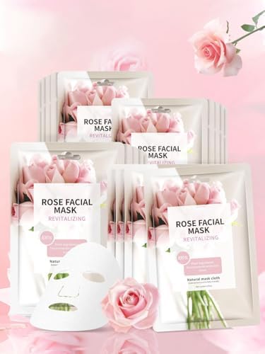 IREV Face Masks Skincare, Spa Sheet Mask, Facial Masks for Women Skin Care, Beauty Rose Sheet Masks, Bulk Face Mask Skin Care, Beauty Masks Gifts, Hydrating Face Masks, Facial Masks 10 Sheets by IREV