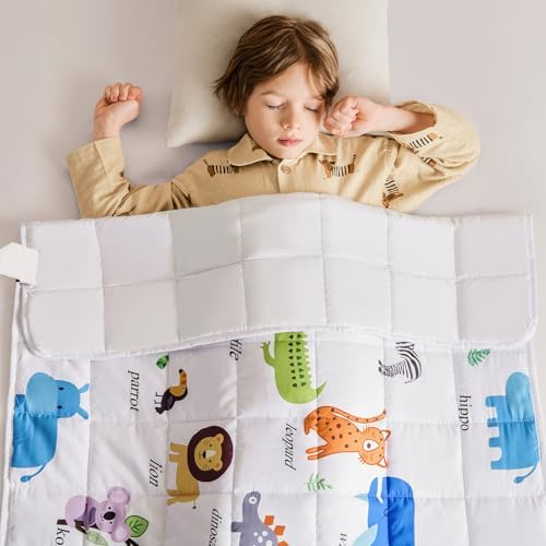 Topcee Weighted Blanket (7 lbs, 40" x 60") Cooling Throw Heavy Blanket for Sleeping Apply to 40-60 lbs, Soft Thick Breathable Blanket with Glass Bead, Easy Care by Topcee%E2%80%94ForYourGoodSleep