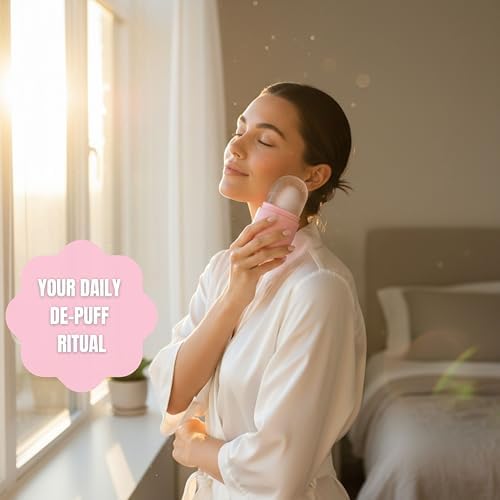 Alijah Ice Roller for Face, Pink Facial Massage Tool for Puffiness and Redness Reduction, Clean Girl Aesthetic, Esti Supplies - Image 3