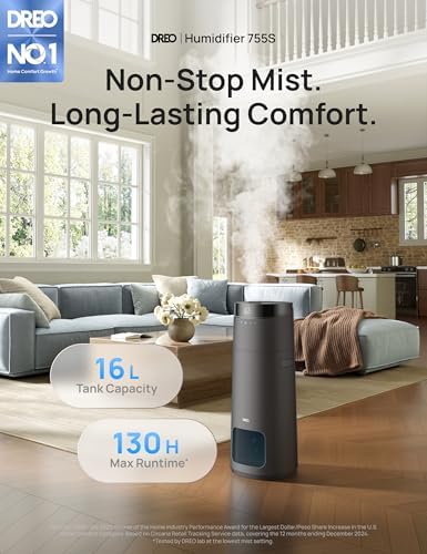 DREO 16L Smart Humidifier Large Room 1000 ft², 130H Runtime, 30dB, Top Fill - Image 2