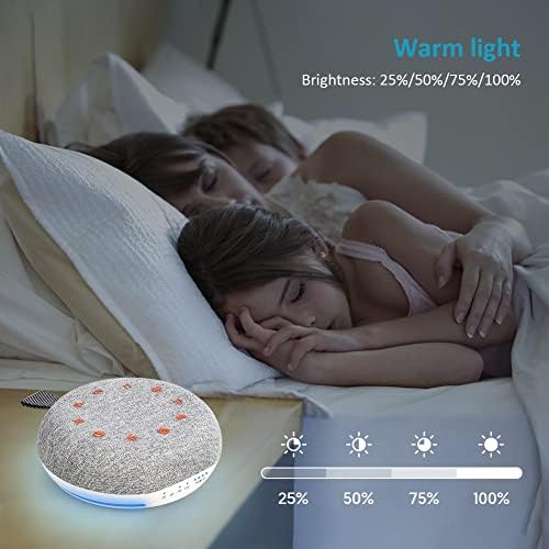 White Noise Machine,Portable Sound Machine with 40 Soothing Sounds, USB Rechargeable,Sleep Sound Timer & Night Light for Baby Kids Adults - Image 4