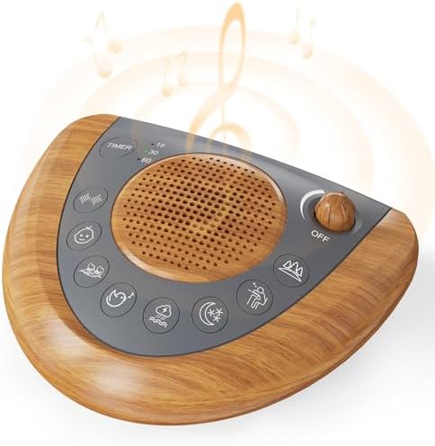 Mesqool Battery Powered White Noise Machine with 36 Soothing Sounds by Mesqool