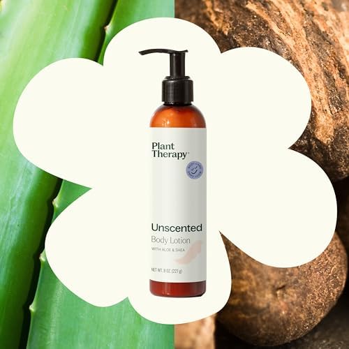 Plant Therapy Unscented Body Lotion with Aloe and Shea, Hydrate and Nourish Skin with Botanical Ingredients, 8 oz - Image 3