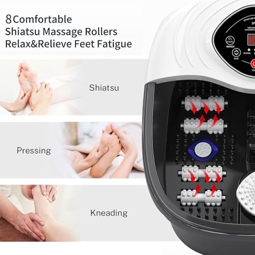 closewave Foot Spa Bath Massager with Heat, UV Ozone & Oxygen Bubbles,Shiatsu Rollers Epsom Salt Temperature Control, Relieves Stress and Feet Pain - Home Pedicure Soaking Tub Gift for Women/Men - Image 3