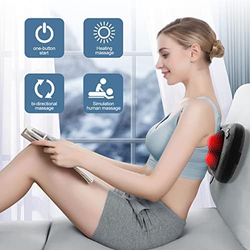 VIKTOR JURGEN Back Massager, Neck Massager with Heat, Massage Pillow Gifts for Men & Women, Electric Shiatsu Back Massager, Deep Kneading Shoulder Massager for Full Body Muscle,Massage at Home, Car - Image 4
