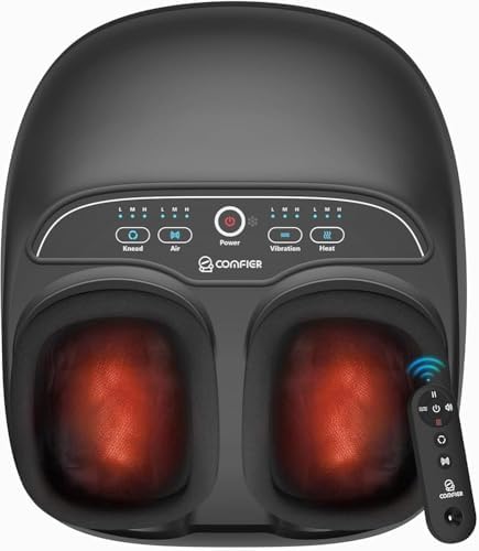 COMFIER Shiatsu Foot Massager with Heat,Feet Massager Machine for Plantar Fasciitis Neuropathy, Gifts for Him/Her, Remote Control,Pause Function,UP to Men Size 13, Foot Massage by COMFIER