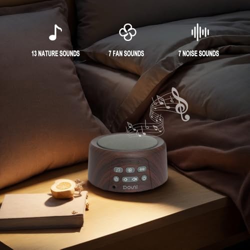White Noise Machine - Sleep Sound Machine with Soothing Sounds Timer & Memory Function for Sleeping & Relaxation, Sleep Therapy for Kid, Adult, Nursery, Home, Office, Travel. Brown Wood Grain - Image 2