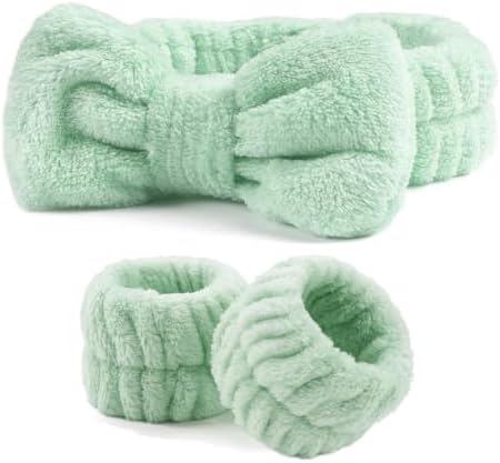 Ayesha Spa Headband and Wristband Set for Washing Face Skincare Makeup by AYESHA