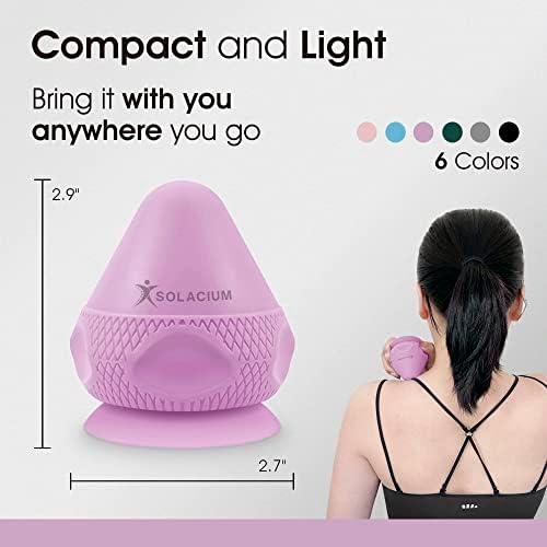 Solacium Mountable Massage Therapy Tool - Multi-Surface Suction Cup Wall Massage Tool for Sore Muscles, Myofascial Release, Stress Relief, Trigger Point and Deep Tissue Massage (Purple) - Image 5