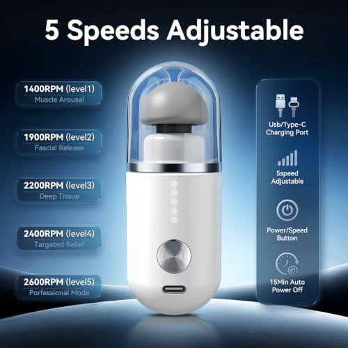 OKACHI GLIYA Mini Portable Massage Gun with 3 Heads All-in-One Storage Case - Image 5