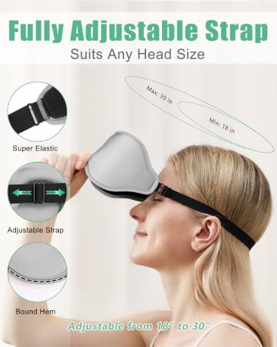 BeeVines 3D Contoured Sleep Mask, Blackout Eye Mask (Black & Grey) - Image 4