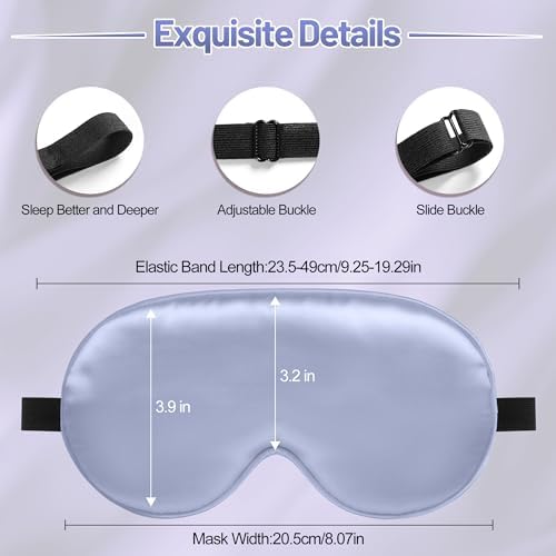 Silk Sleep Mask, Blackout Eye Mask for Sleeping with Adjustable Strap - Image 3