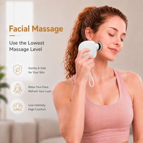Mini Massage Gun for Face & Body, Portable Facial Massage Gun, Deep Tissue Percussion Muscle Massager with 3 Heads, 80% Smaller, 0.4lbs, 4 Speeds - Image 3