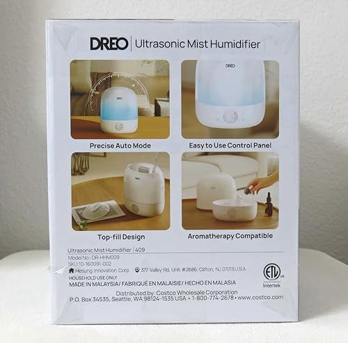 DREO Smart Humidifiers for Bedroom Baby, 30H & 28dB for Nursery | Top Fill Cool Mist Humidifiers, 1500+RGB Lights & Sleep Trainer, Air Humidifier for Plants, HM490，2-pack - Image 3