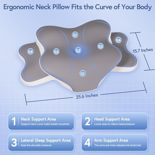 Ergonomic Cervical Memory Foam Pillow for Sleep Apnea Neck Support - Image 6