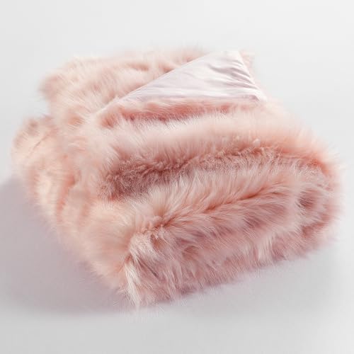 HORIMOTE HOME Pink Faux Fur Throw Blanket, Long Pile Light Pink Fur Blanket, Super Warm, Soft, Cozy, Fuzzy, Fluffy Throws for Couch Bed Sofa, Aesthetic Home Room Decor Throw, 60" x 80" - Image 6