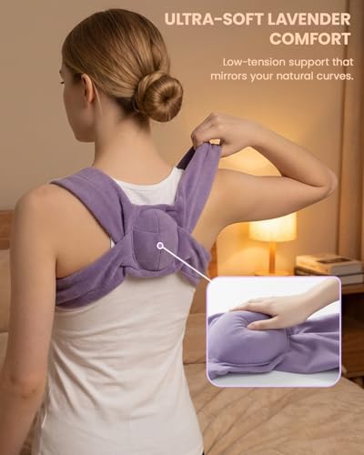 RNEMP® Sleep Upper Back Posture Corrector for Women, Ultra-Soft Lavender Back Brace for Sleeping, Lightweight & Airy, for All Night Spine Alignment & Morning Relief (Lavender Purple) - Image 3