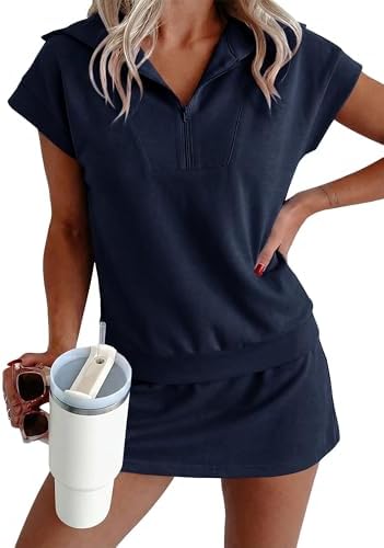 StunShow Two Piece Skirt Set for Women Summer Outfits Workout Athletic Skort Sets Sweatsuits Matching Sets Women Clothing by StunShow
