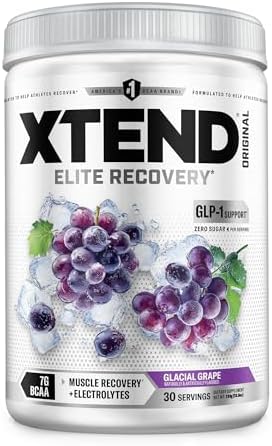 Xtend Original BCAA Powder with Zero Sugar, Glacial Grape, 30 Servings by Xtend