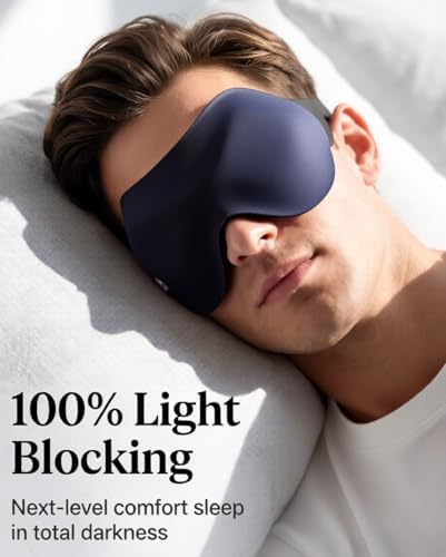 Eye Masks for Sleep Light Blocking: Lightweight 3D Contoured Sleep Mask for Men - Zero Pressure Blindfold Airplane Travel Essentials - Perfect for Night Shift Meditation College Dorm (Black) - Image 3