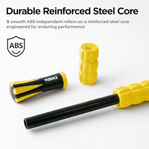 Muscle Roller & Massage Roller Stick for Athletes - Lymphatic Drainage Support, Relieves Muscle Soreness, Cramping & Tightness - Targets Legs, Arms, Back & Calves （Yellow） - Image 5