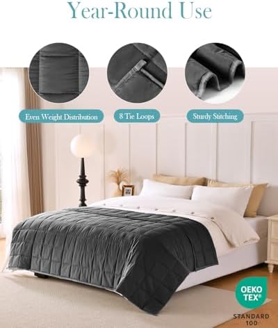 Topblan Cooling Weighted Blanket for Adults, 12 lbs 48 x 72 Twin Size Bed - Image 5