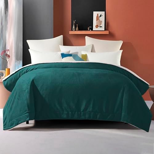 Elegant Comfort Ultra Soft Reversible Flannel Sherpa Blanket - Cozy Silky Fleece Throw for Couch, Bed - Plush Fuzzy Warm Winter Blanket for Gift, Twin XL, Turquoise - Image 4