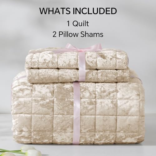 BEDELITE Velvet Quilt Set Queen Size, Luxury Velvet Comforter Bedding - Image 5