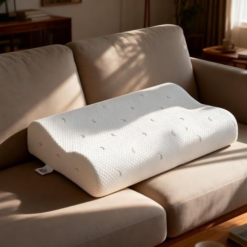Cervical Memory Foam Pillow for Neck Pain Relief, White, 24 x 16 Inch - Image 2