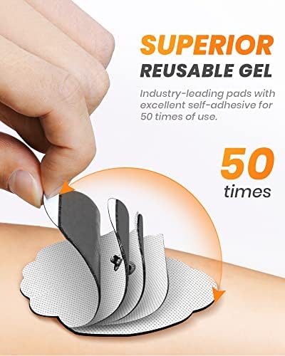 20-Pack TENS Unit Replacement Pads, Long-Lasting Snap Electrodes for 50 Times of Use per Pad, Latex-Free TENS Pads Set Compatible with TENS EMS Devices Using 3.5mm Button Lead Wires - Image 3
