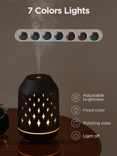 InnoGear 150ml Ceramic Essential Oil Diffusers for Home Humifidier, Black - Image 6