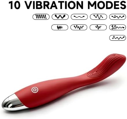 AEVEONE Mini Cordless Handheld Massager with 10 Vibration Modes, Waterproof Personal Body Massager for Face & Full Body Muscle Relaxation, Portable Massage Tool (Red) - Image 3