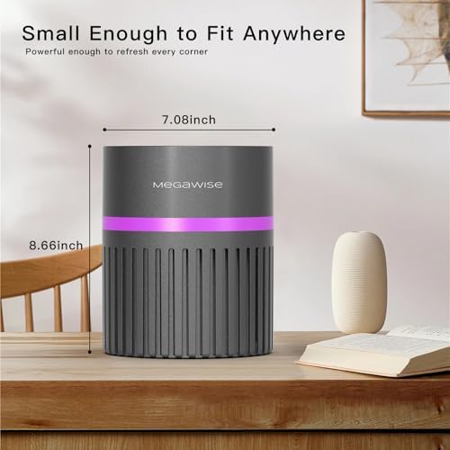 MEGAWISE H13 HEPA Air Purifier for Home & Office, Desktop Air Cleaner with True HEPA Filter, Ultra-Quiet, Compact Design – EPI810 (Black, No Light) - Image 6