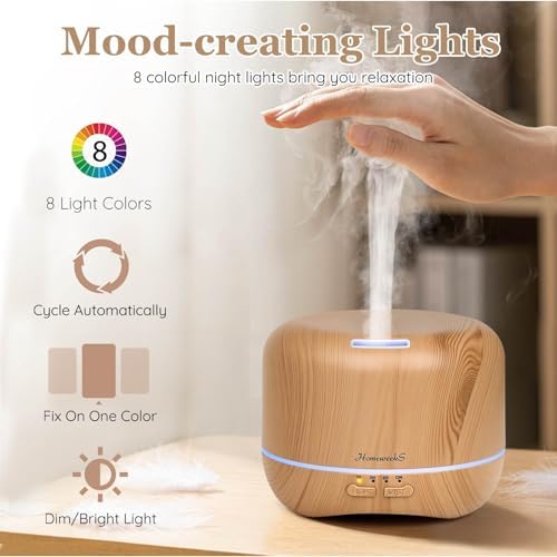 Homeweeks Essential Oil Diffuser for Room Aromatherapy Scent Diffuser - Image 5