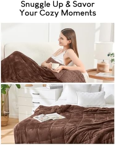 Cottonblue Fleece Weighted Blanket for Adults 15lbs Queen Size 60x80in Soft - Image 6