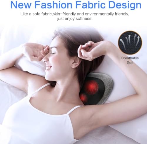 Papillon Back Massager with Heat,Shiatsu Pillow for Body Pain Relief Gray - Image 3