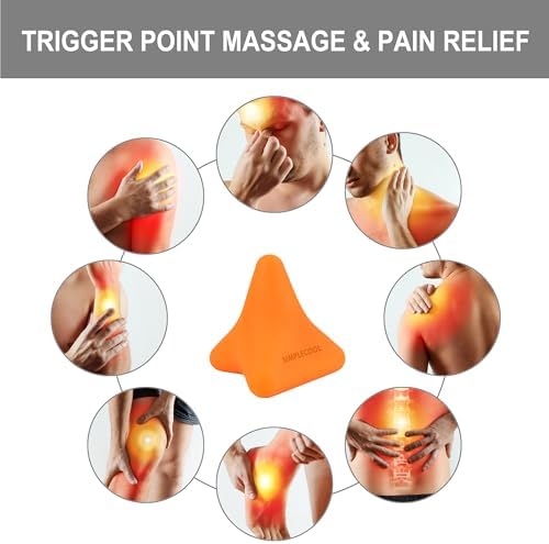Manual Trigger Point Massage Tool Small Massager Ball 3″×2.6″ Orange - Image 3