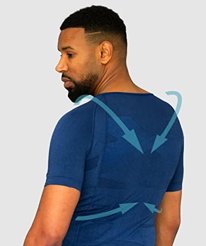 Curveless Men's Posture Corrector T-shirt | Anti Back Pain | Straightens Back and Shoulders | Compression | Undershirt | Short sleeves by Curveless