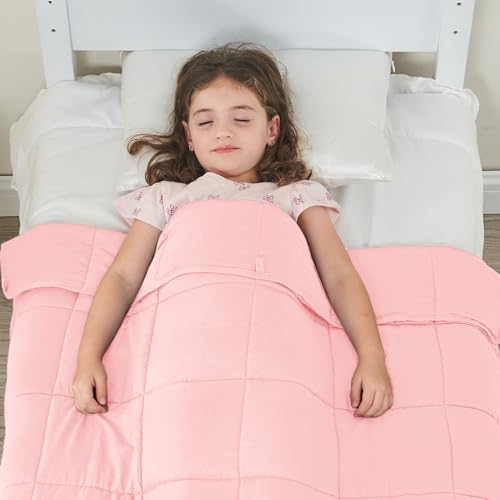 yescool Weighted Throw Blanket 7lbs, 41" x 60", Pink - Image 3