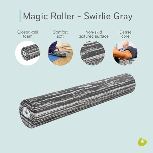 Balanced Body Magic Roller - Muscle Release Tool for Post-Pilates Workout or Physical Therapy, Stretching Tool, Swirlie Gray - Image 5