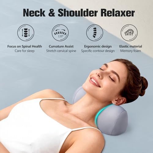 COMFYTHERA Small Neck Stretcher Pillow for Pain Relief, Soft Cervical Traction Device Neck Mild Support Pillow Memory Foam Cervical Neck Orthopedic Pillow for Tension Muscle Relax Relief (Grey) - Image 3