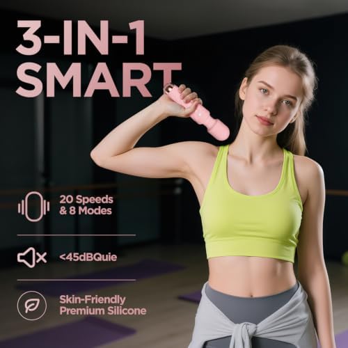 Personal Massager - 4H Max Runtime & Ultra-Quiet - Waterproof - 20 Modes 8 Speeds for Deep Tissue Back Massage, Post-Workout Recovery and Neck Muscle Relaxation(Pink) - Image 3