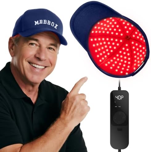 Red Light Therapy for Hair Growth for Men & Women,Red Light Hair Growth Cap,Full-Scalp Coverage,At-Home Scalp Care, Father‘s Day Gift Idea,Blue Cap by MrBBox